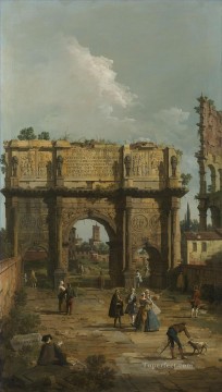  Canaletto Pintura al %c3%b3leo - Roma el arco de Constantino 1742 Canaletto